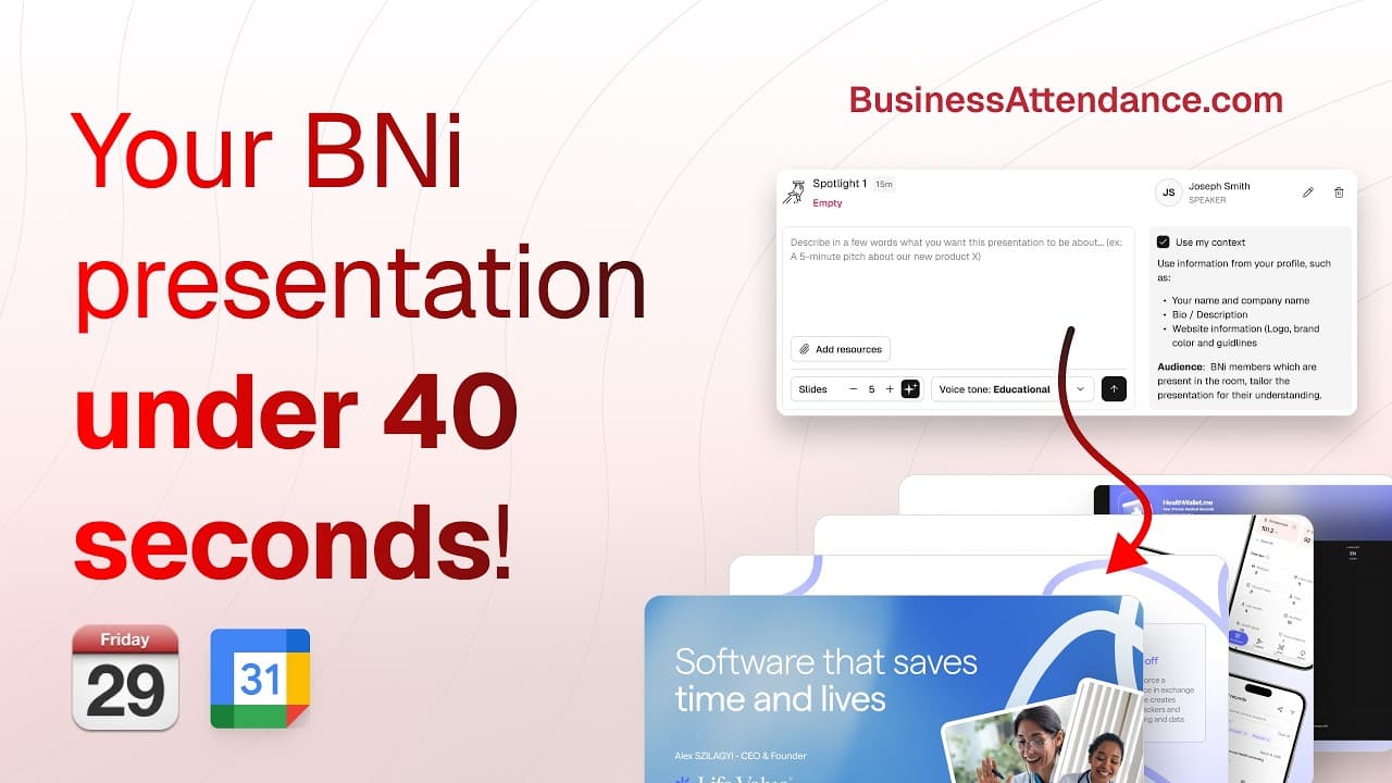 Your BNi presentation in under 40 seconds